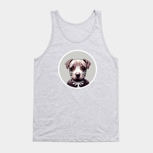 Kawaii Halloween Pitbull Puppy Skeleton Costume Tank Top